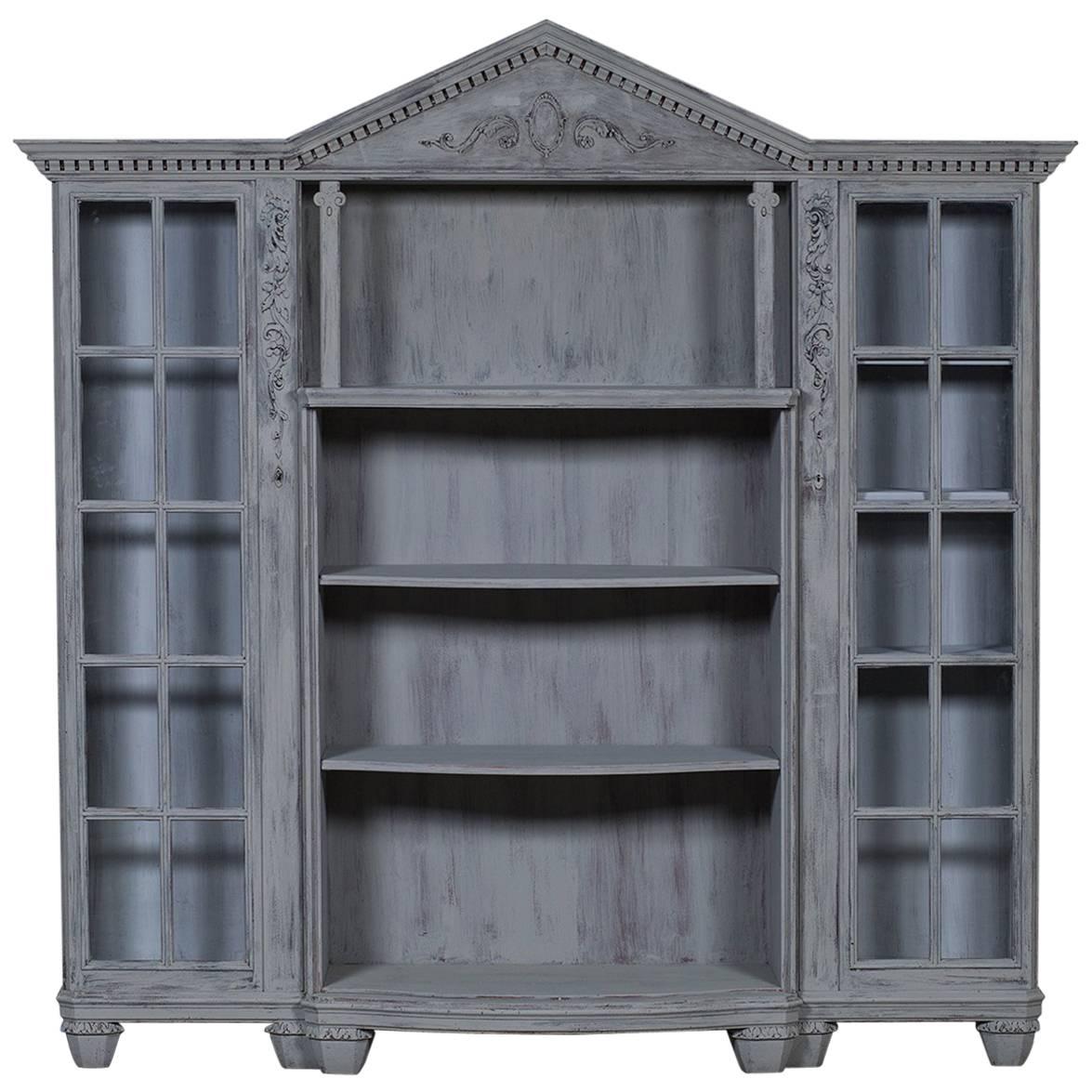 Antique French Painted Bookcase Display circa 1890 For Sale at