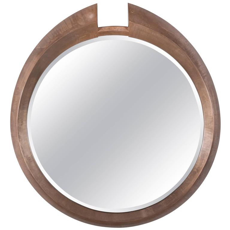 Large Modern Round Arpels Wall Mirror For Sale at 1stDibs