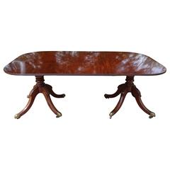 Early 19th Century Regency Mahogany Twin Pedestal Dining Table