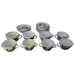 Meissen Blue Onion Cups and Saucers Set of Eight 4