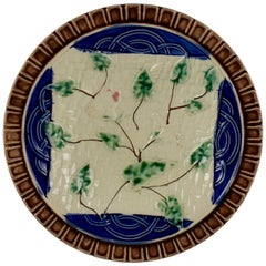 Majolica Morning Glory Vine Plate, Germany, circa 1880