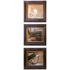 Set of Three Napoleon III Era Wood Mirrors from France, circa 1870 1