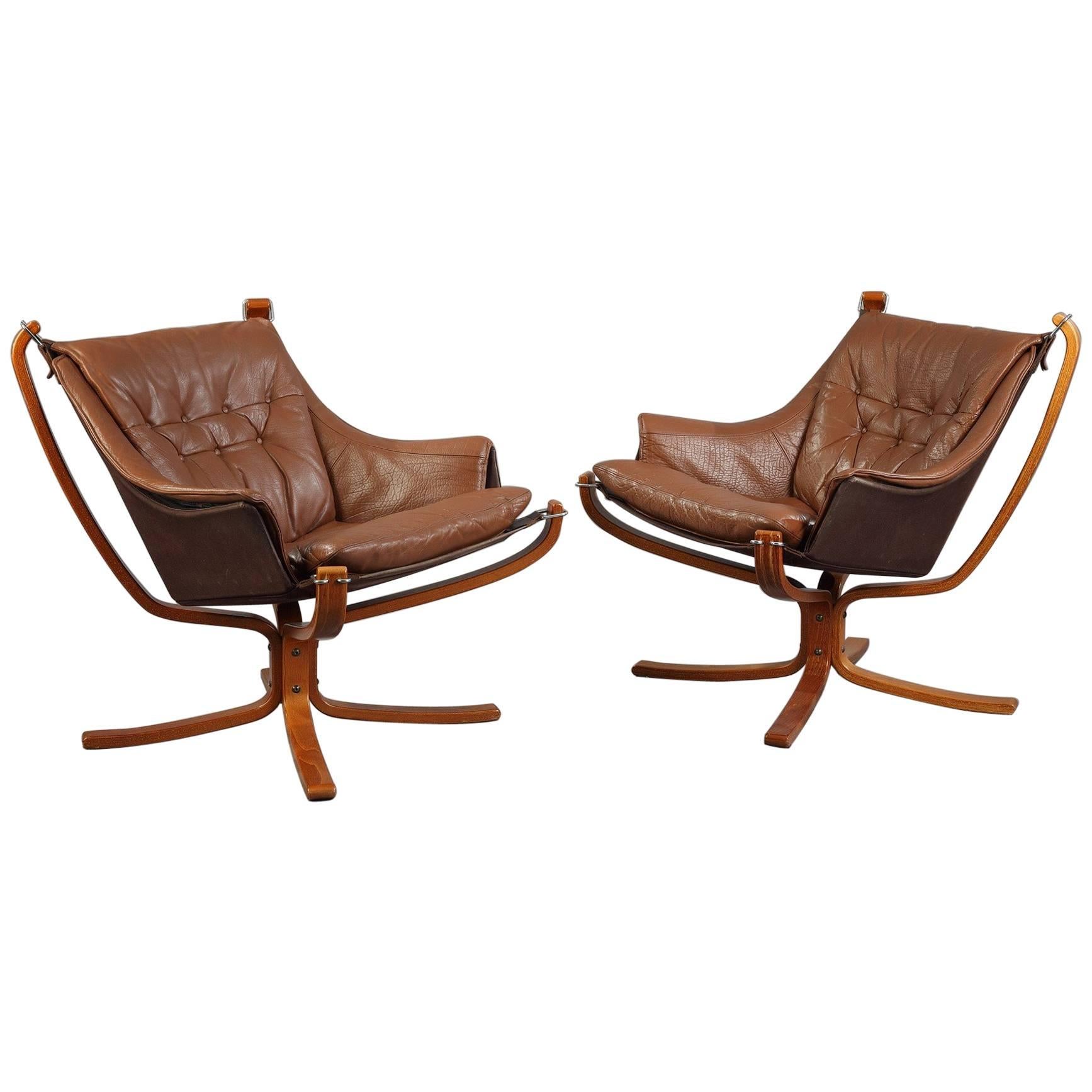 Late 20th Century Pair of "Falcon" Armchairs by Sigurd Ressell for Vatne Möbler