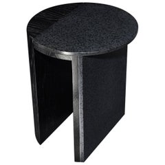 Gibbous Black Lava Side Table by Robert Sukrachand, Made in USA