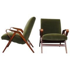 Pair of Czech Tatra Bent Plywood Lounge Chairs