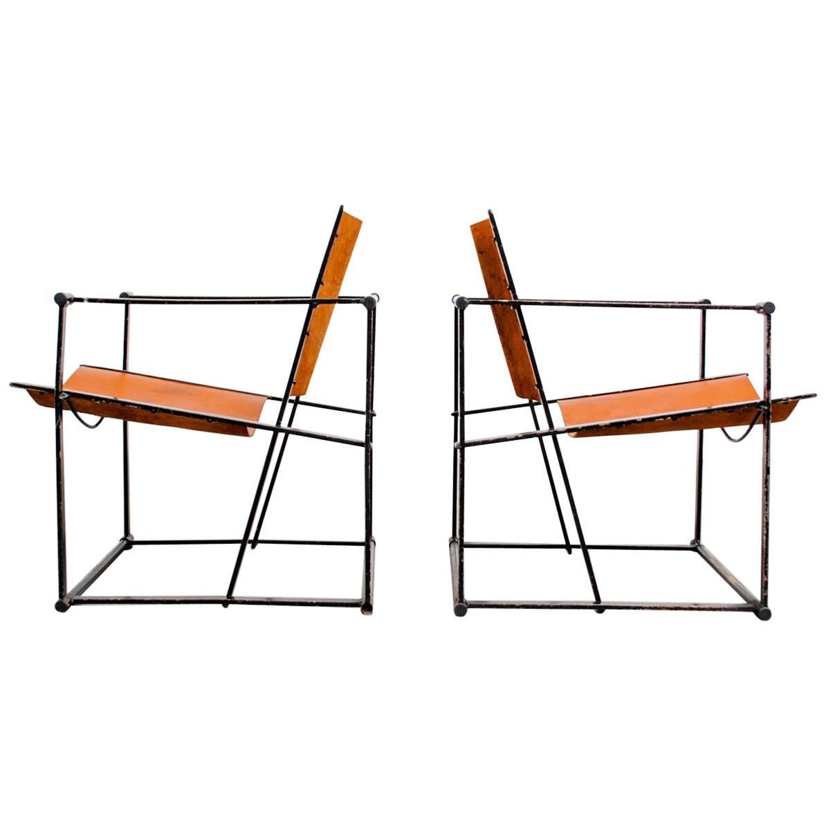 Pair of Cube Lounge Chairs by Radboud Van Beekum for Pastoe