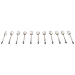 Georg Jensen Silverware, Georg Jensen Pattern Acanthus, 11 Mocha Spoons