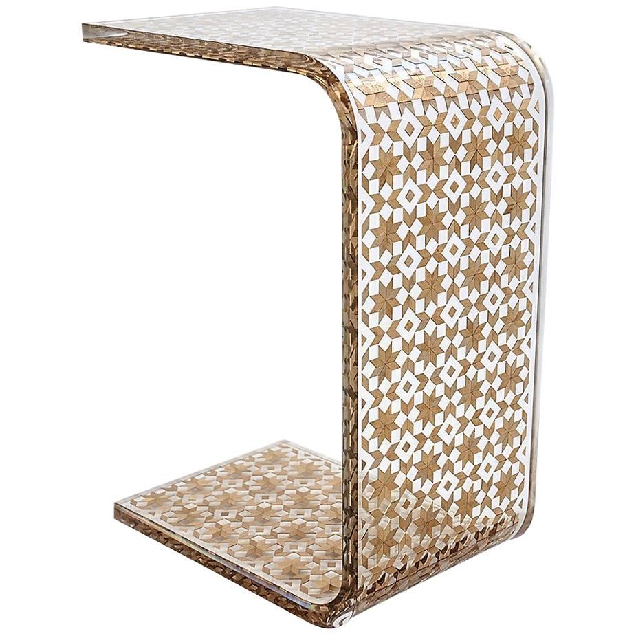 C Resin Side Table, Contemporary Side Table For Sale