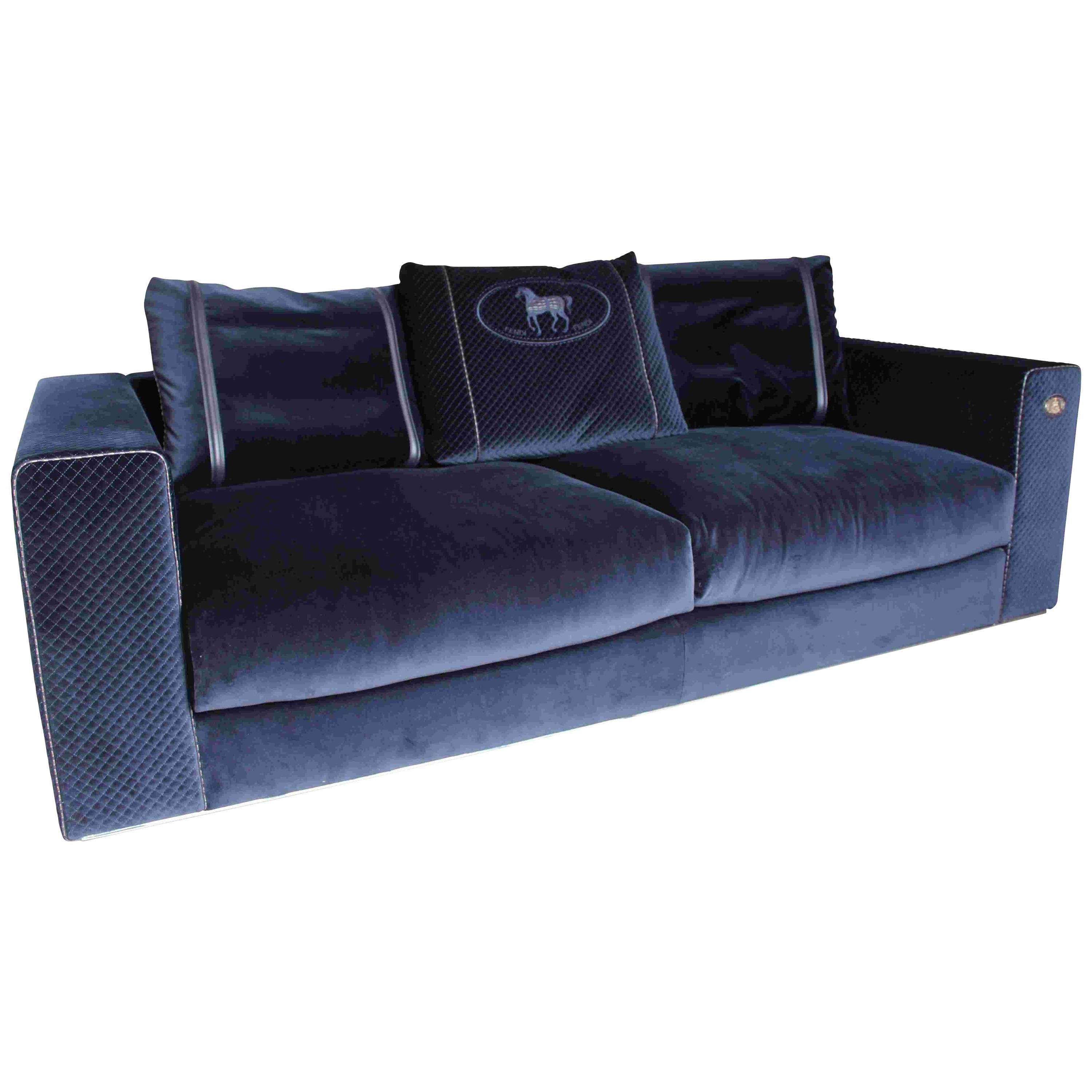 Dark Blue Sofa Longchamp Glamour by Fendi Casa For Sale