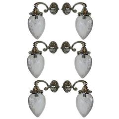 Set of Six Silver Wall Sconces