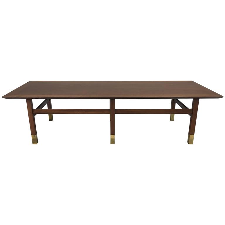 Large Walnut Harvey Probber Coffee Table at 1stDibs