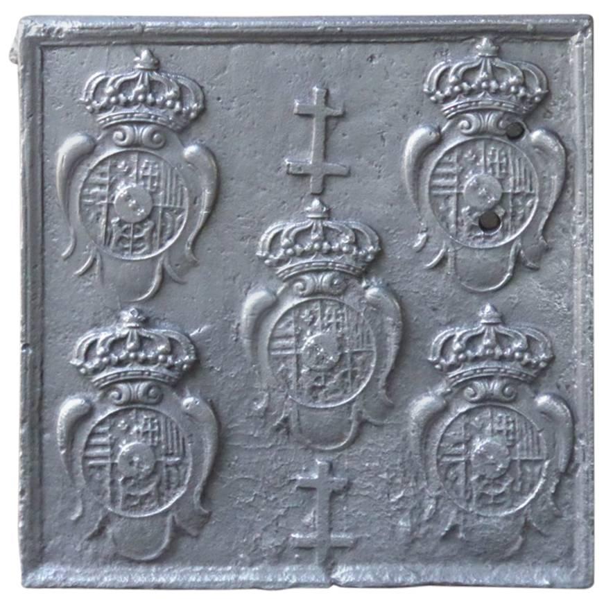 Französische „Arms of Loraine“-Feuerböcke des 17.-18. Jahrhunderts Kaminschirm/Rückenplash