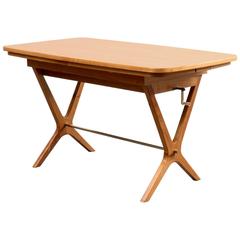 Delicate 1950s Coffee Table, Height Adjustable, Cherrywood