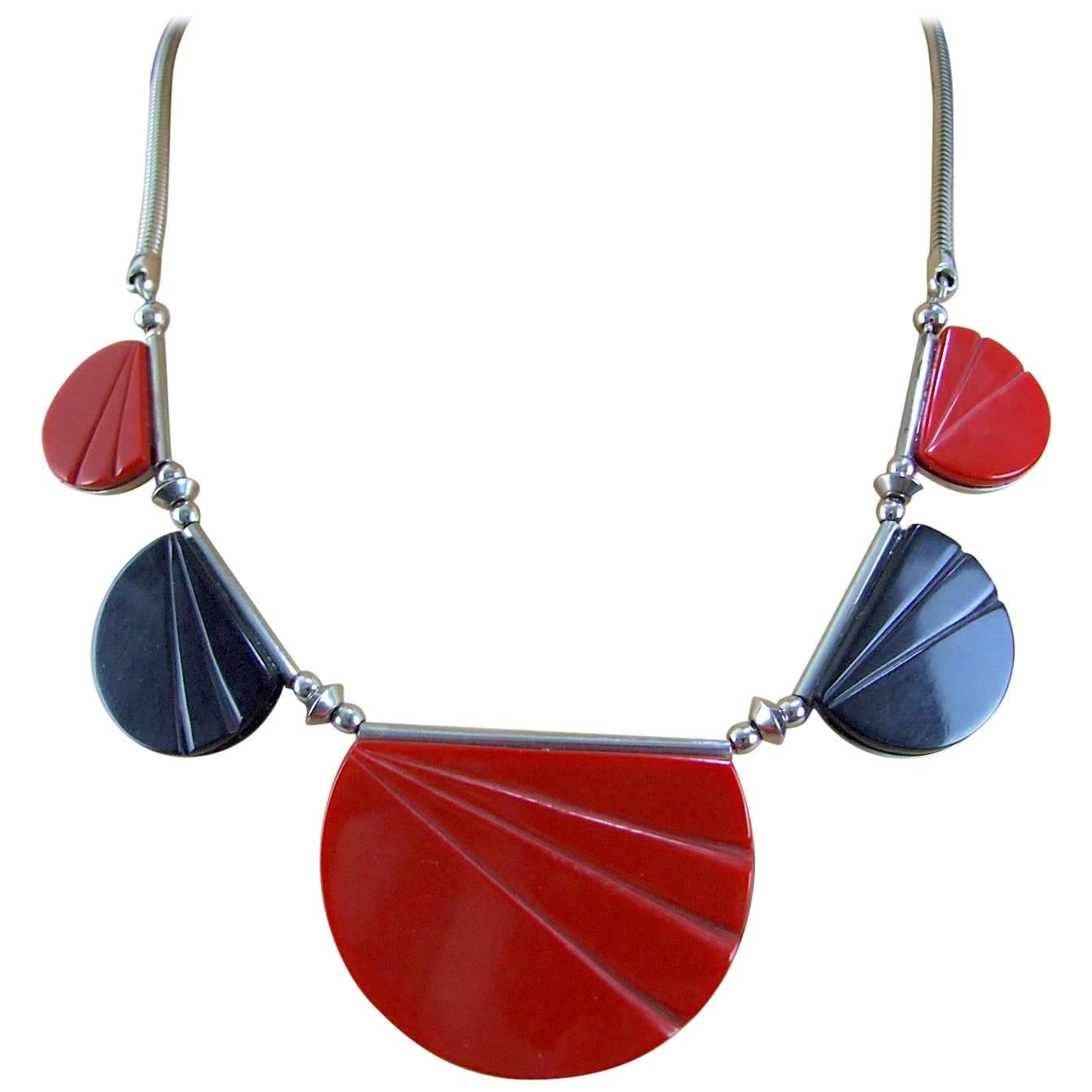 Modernist Art Deco Necklace by Jakob Bengel, circa 1930 For Sale at 1stDibs