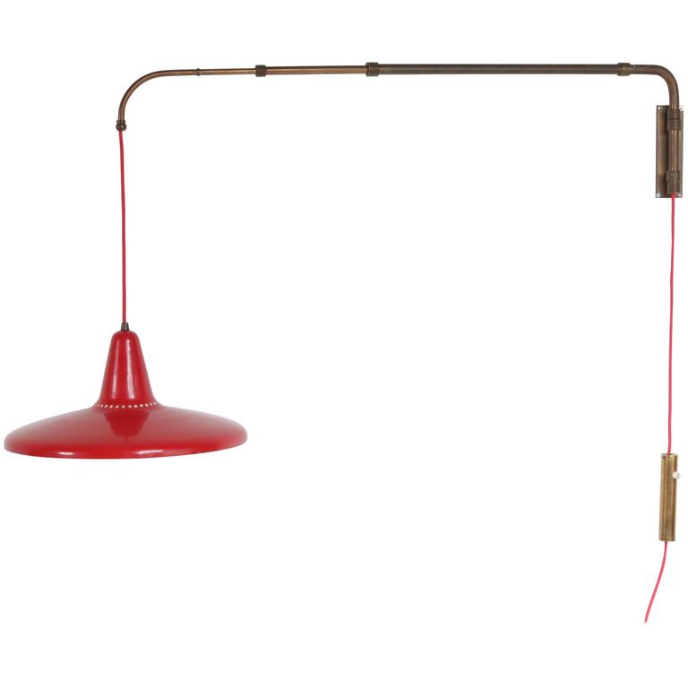 Extendable Wall Lamp style of Arredoluce, Italy, 1950 For Sale at 1stdibs