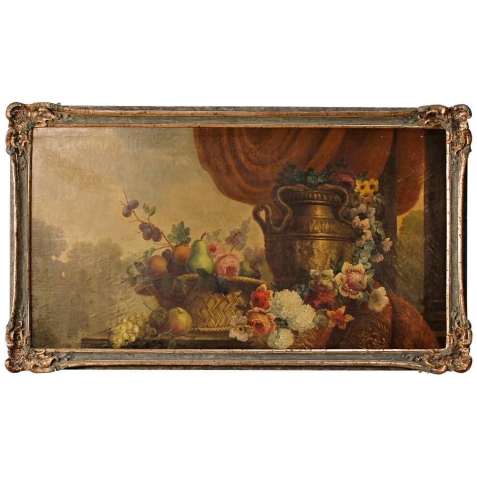 19th Century Still Life Painting Oil on Canvas