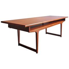 Danish Teak Mid-Century Low Sideboard or Center Table
