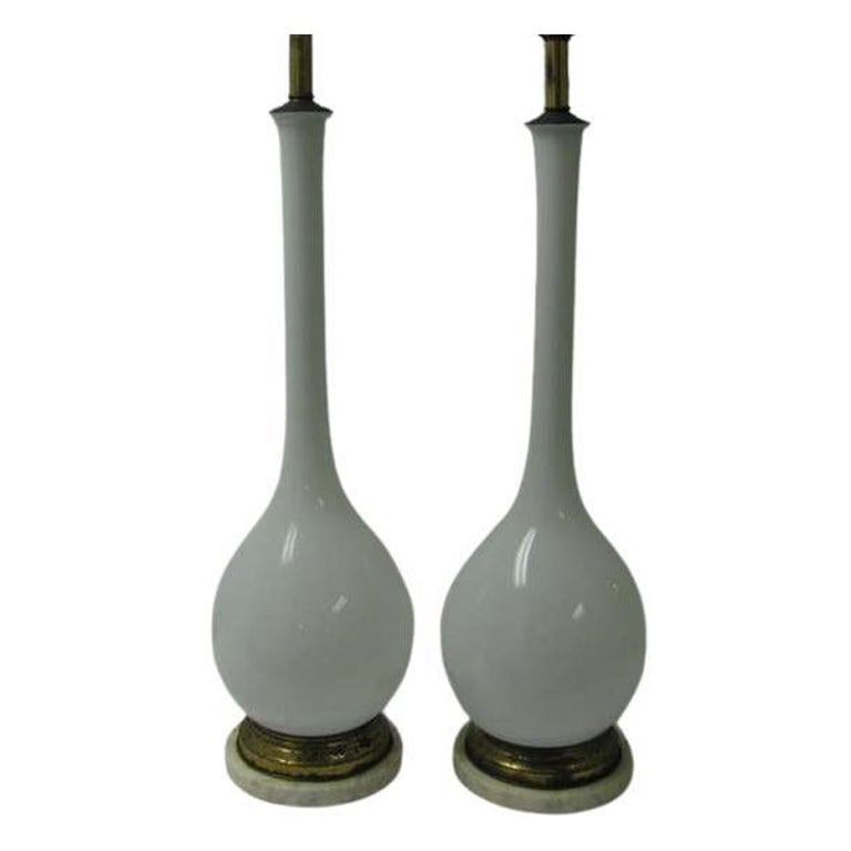 Italian Pair of Mid-Century Modern Cased Glass Murano Table Lamps by Archimede Seguso For Sale