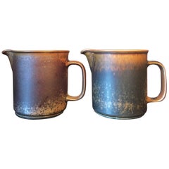 Vintage Ruska from Arabia, Brown Stoneware, Two Jugs, Finnish Design