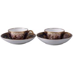 Pair of 19th Century Meissen Cups and Saucers 6