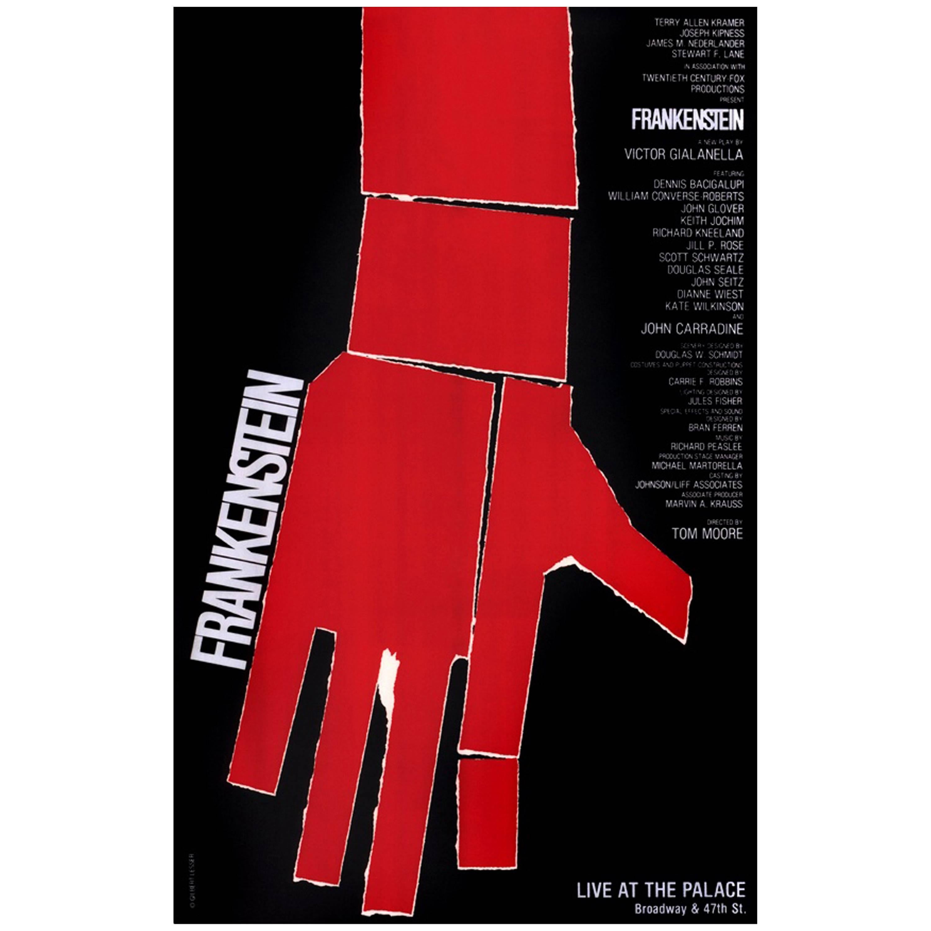 Large Format Gilbert Lesser Poster from 1984 Broadway Production "Frankenstein" For Sale