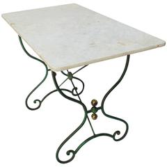 French Bistro Table with Marble Top, (c. 1890s)