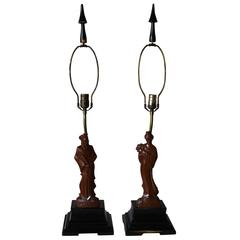 Pair of Yasha Heifetz Chinoiserie Lamps