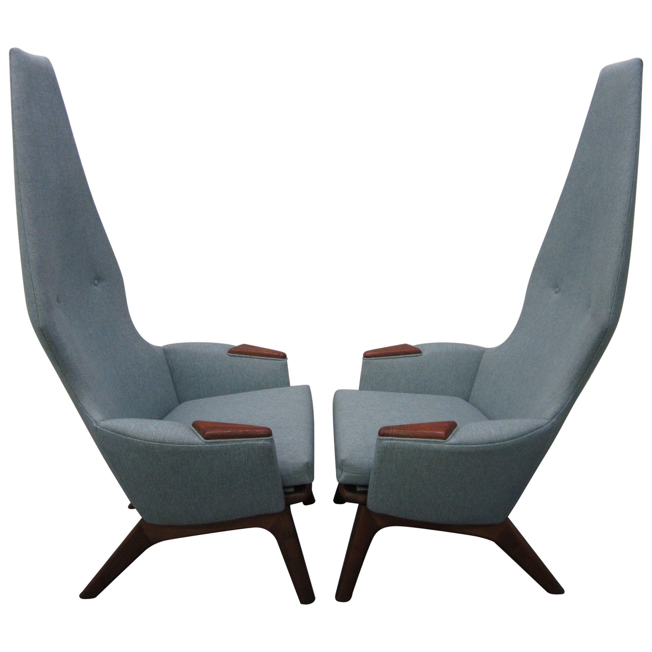 Spectacular Pair of Adrian Pearsall High Back Chairs Mid-Century Danish Modern