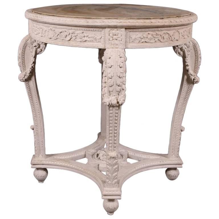 French Carved Lamp Table