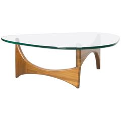 Organic Walnut and Glass Coffee Table by Adrian Pearsall 7
