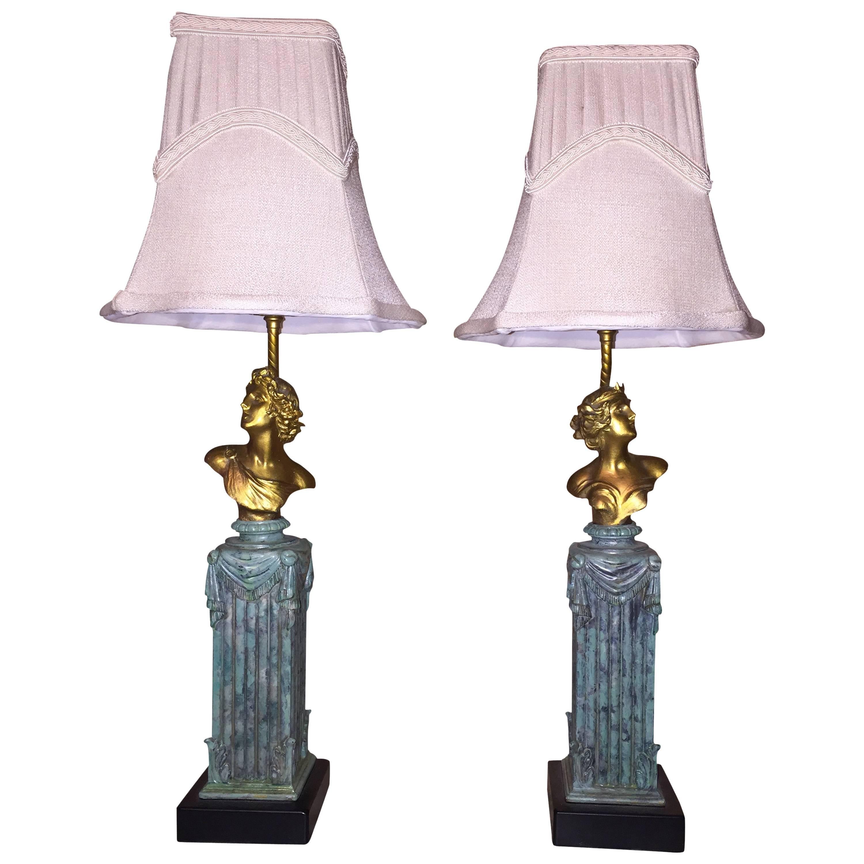 Two Neoclassical Style Lamps Gilt