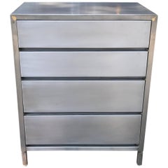 Vintage Machine Age Streamlined Brushed Steel Dresser by Superior Sleeprite