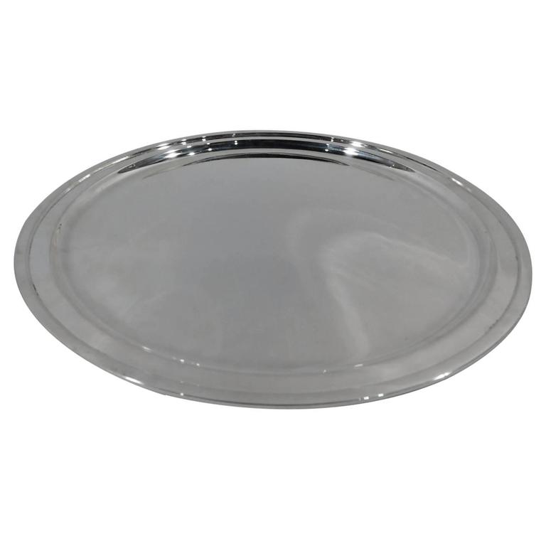 Tiffany Sterling Silver Circular Serving Tray For Sale at 1stdibs