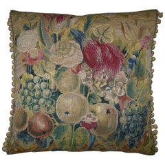 Antique Brussels Tapestry Pillow, circa 17th Century