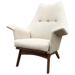 Mid-Century Walnut Wingback Lounge Chair by Adrian Pearsall