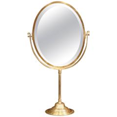 19th Century, French Bronze Vanity Tilt Mirror with Double-Sided Beveled Glass