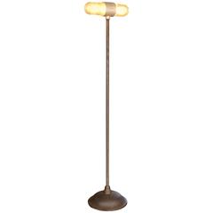 Stage Light, Ghost Floor Lamp, Cast Iron and Glass Two Headed Edison Bulbs 7