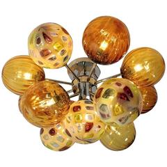 Italian Murano Glass Globes Chandelier 6