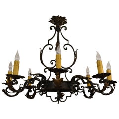 Antique French Wrought Iron Chateau Light
