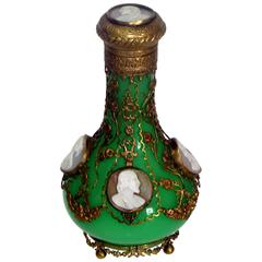 Jade Opaline Glass Palais Royal Cameo Perfume Bottle