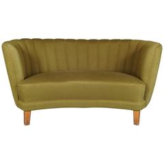 Danish Green Banana Form Sofa 7