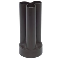 Enzo Mari "Trifoglio" Dark Brown Plastic Vase for Danese, Italy, 1969