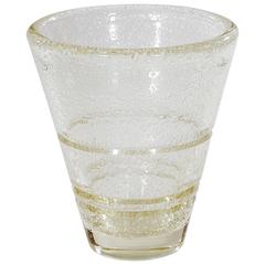 Large Amber Glass Vase by Daum