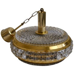 Carl Fagerlund Chandelier in Glass and Brass for Orrefors, Sweden 3