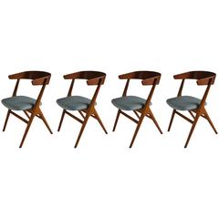 Rare Set of Four Helge Sibast Dining Chairs 5