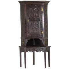 Corner Cabinet Antique Oak Cabinet Victorian Cabinet Scotland, 1830