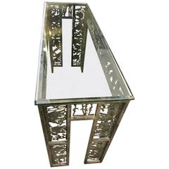 Mixed Metal Console and Mirror