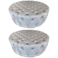 Pair of Large Flavor Custom Originals Modern Tufted Ottomans 8