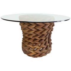 Sculptural Brazilian Reclaimed Ipe Wood Table Base by Valeria Totti