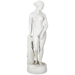 Antique 19th Century Fine Porcelain Nude Woman Figurine Tall, Dated 1853